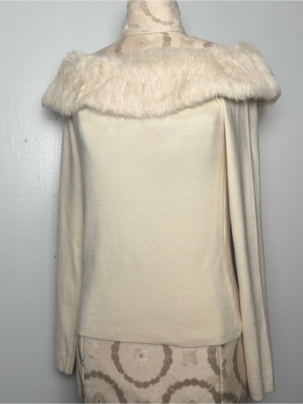 Vintage Willi Smith Silk Blend Rabbit Fur Off Shoulder Sweater M